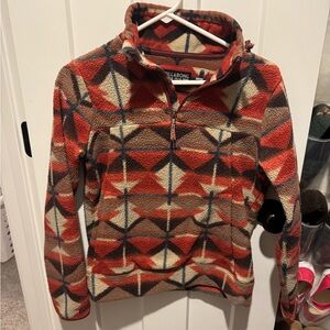 Billabong Red and Cream Patterned Fleece